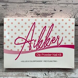 Aikker Dip Powder Nail Kit 8 Color Powders 4‎ Glues Recycling Tray